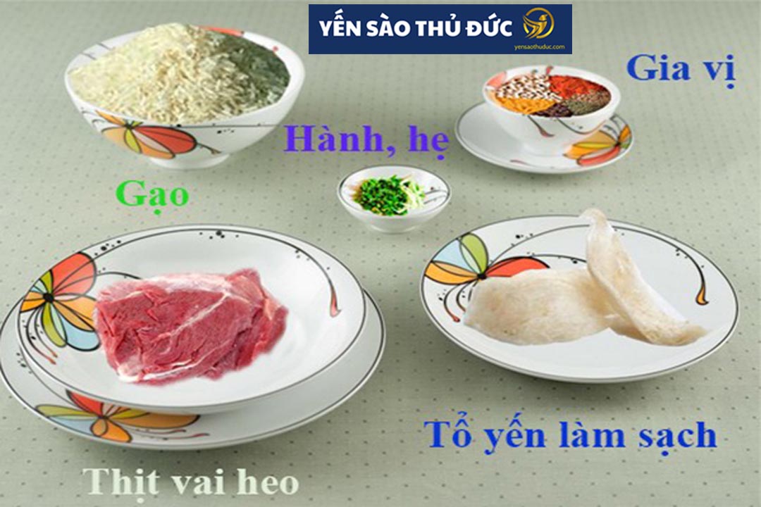 Nguyên liệu chuẩn bị để thực hiện cách nấu cháo tổ yến cho bé