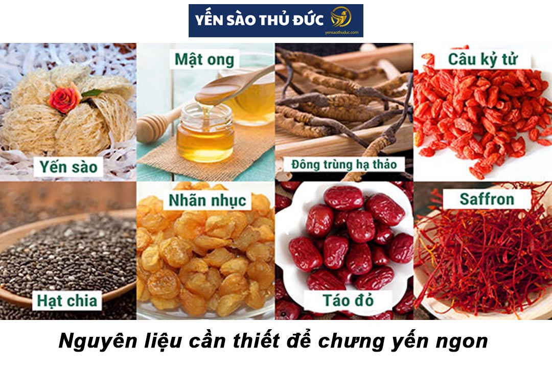 Nguyên liệu cần thiết để thực hiện món chưng yến