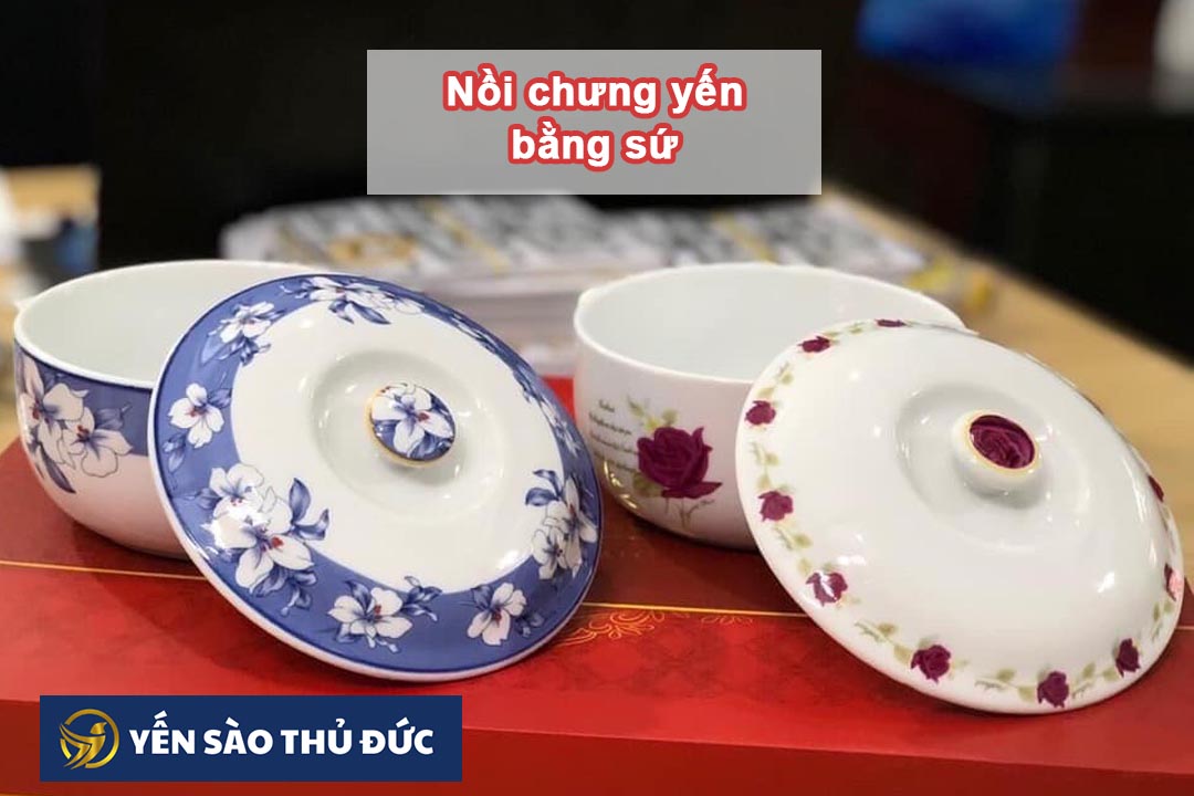 Nồi chưng yến bằng gốm sứ