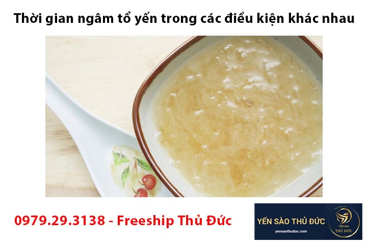 Thời gian ngâm tổ yến trong các điều kiện khác nhau